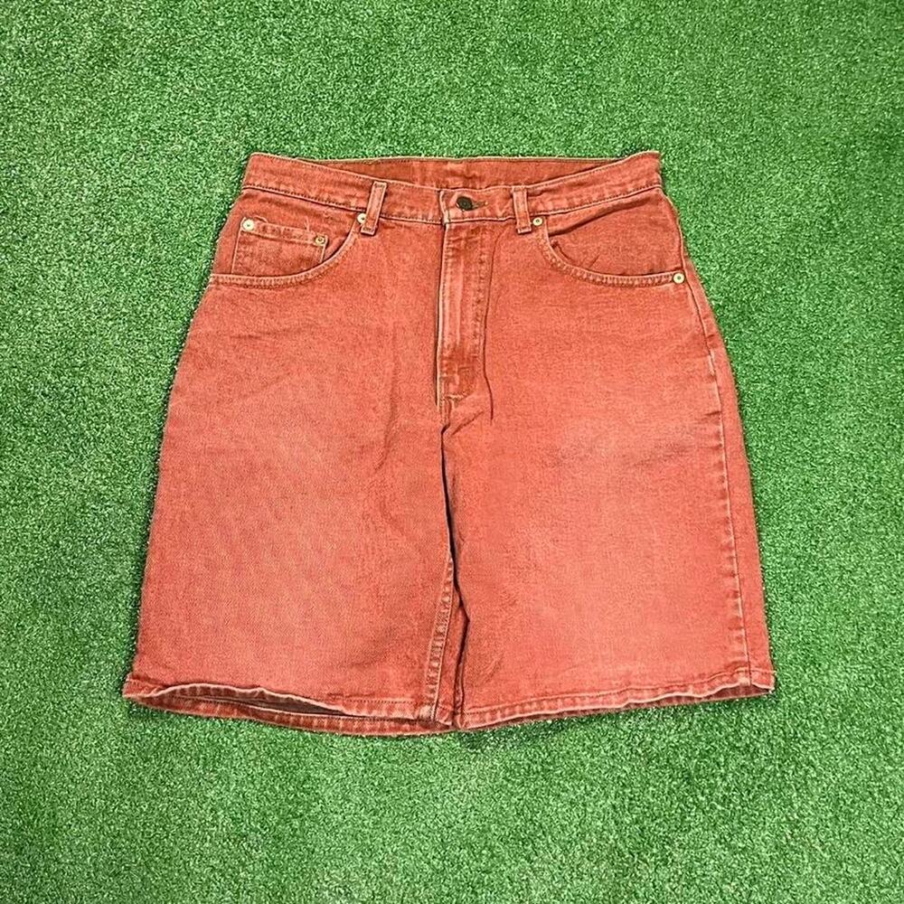 Vintage 90s Red Levi's Baggy Jean Shorts Size 33 Made in USA